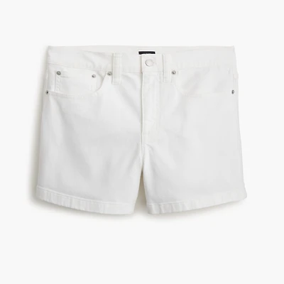 White mid-rise modern denim short