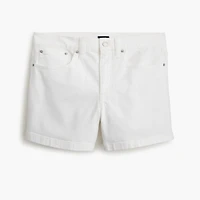 White mid-rise modern denim short