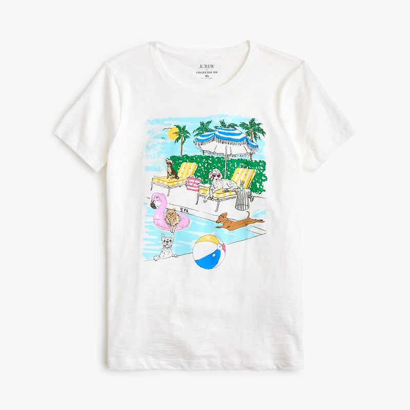 Poolside dogs graphic tee