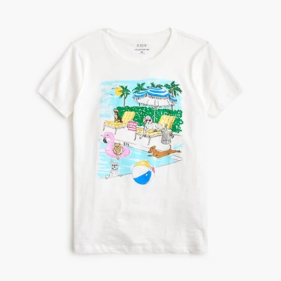 Poolside dogs graphic tee
