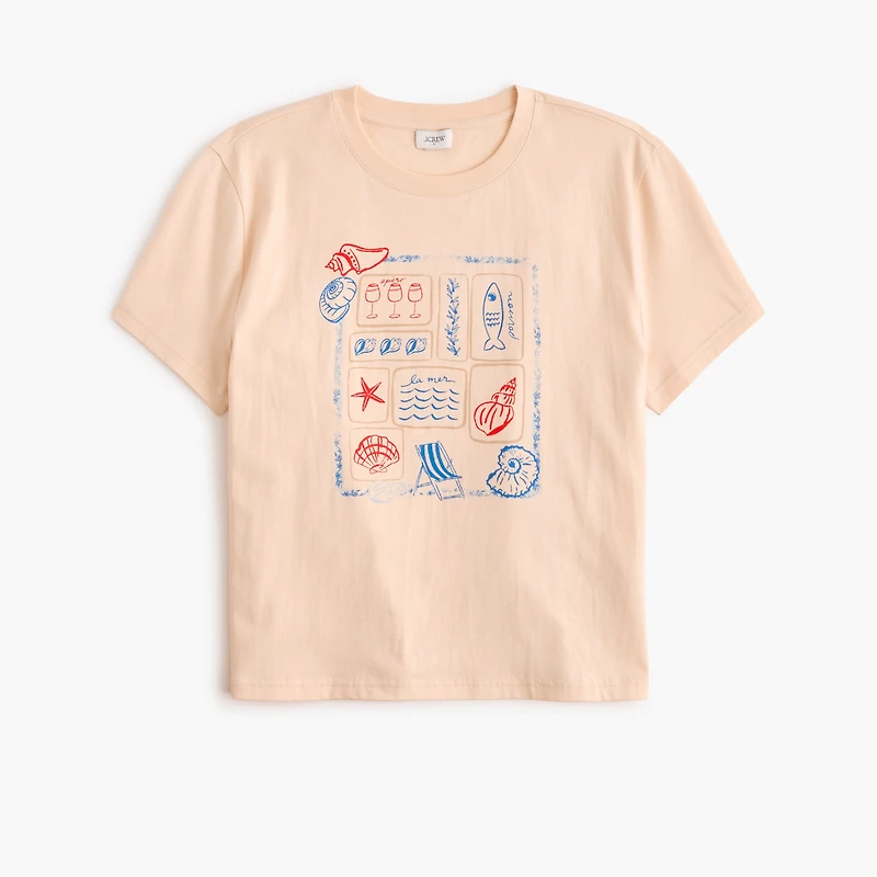 Beach grid graphic tee