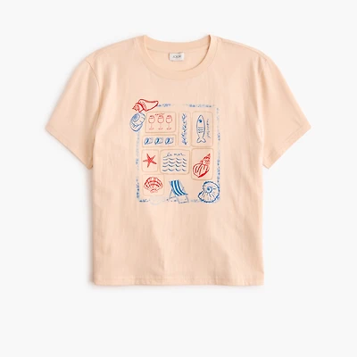 Beach grid graphic tee