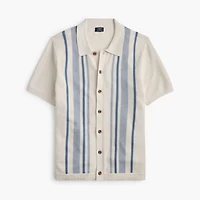 Striped button-down sweater-polo