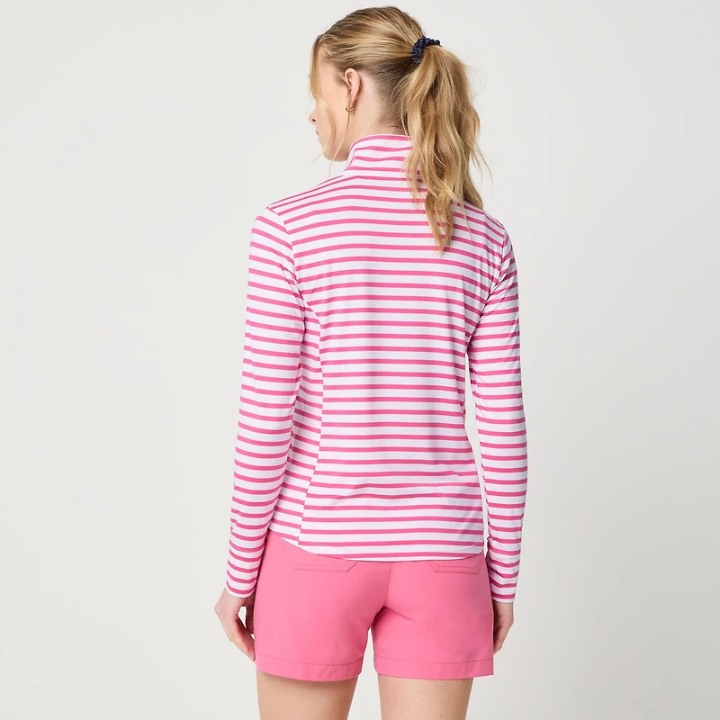 Striped performance quarter-zip