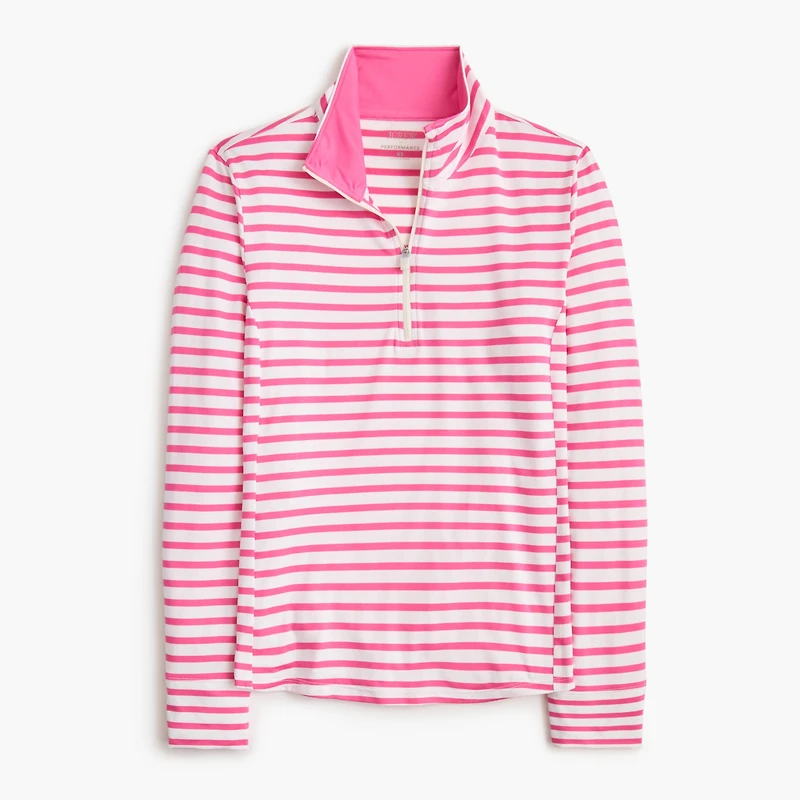 Striped performance quarter-zip