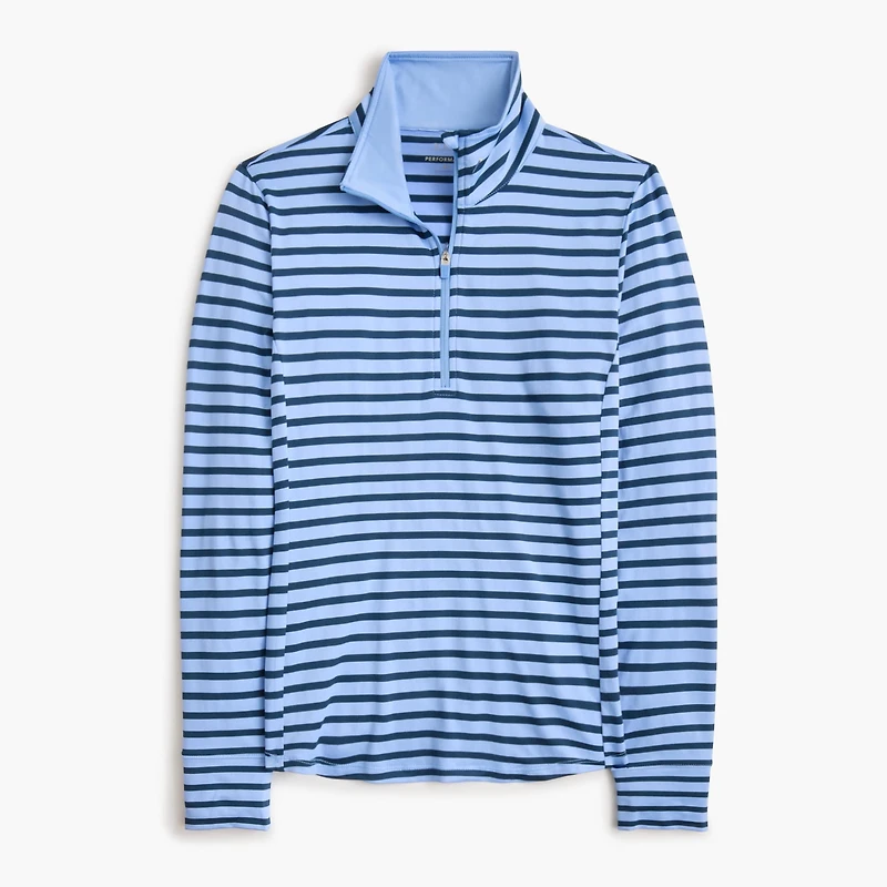 Striped performance quarter-zip
