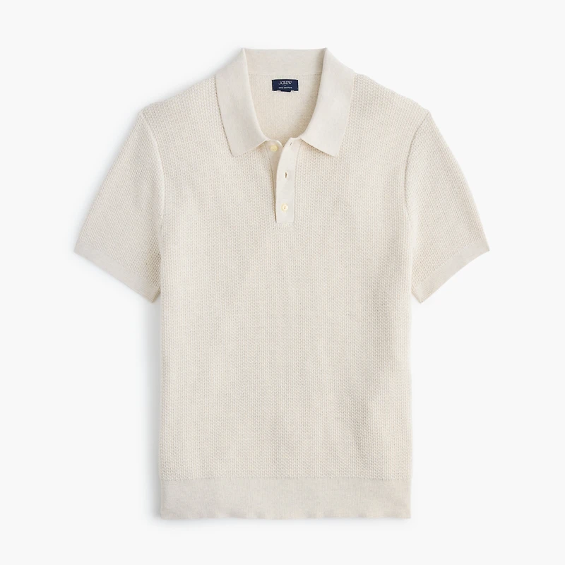 Textured cotton sweater-polo