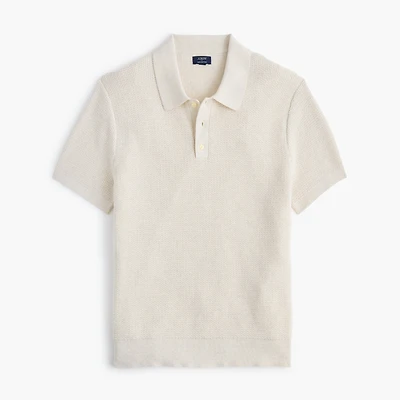 Textured cotton sweater-polo