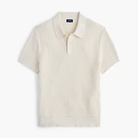 Textured cotton sweater-polo