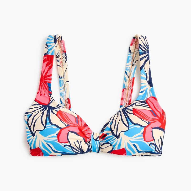 Printed sweetheart bikini top