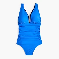 Striped one-piece swimsuit