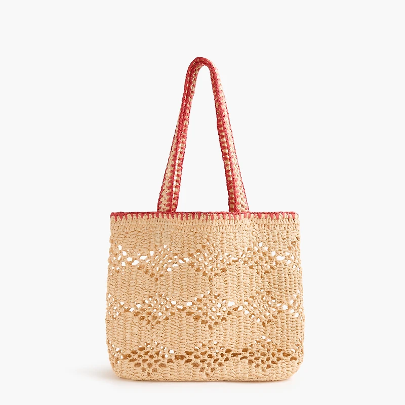 Stitched woven tote bag