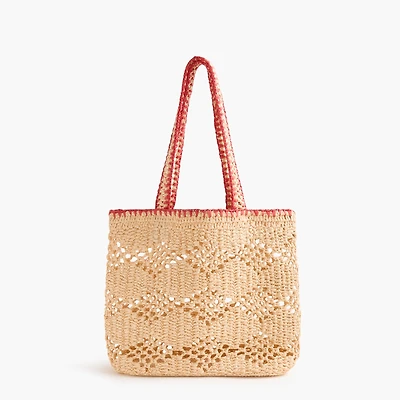 Stitched woven tote bag