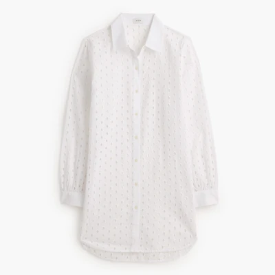 Eyelet button-up cover-up