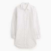 Eyelet button-up cover-up