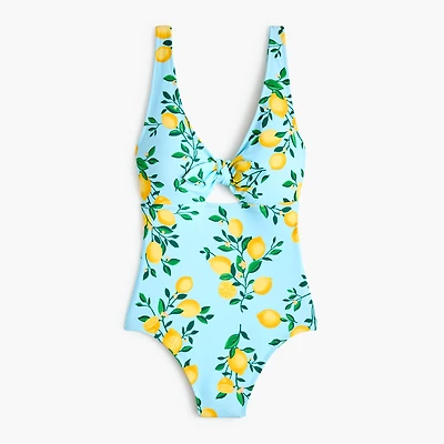 Lemon-print one-piece swimsuit