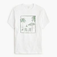 Beach lounge scene graphic tee