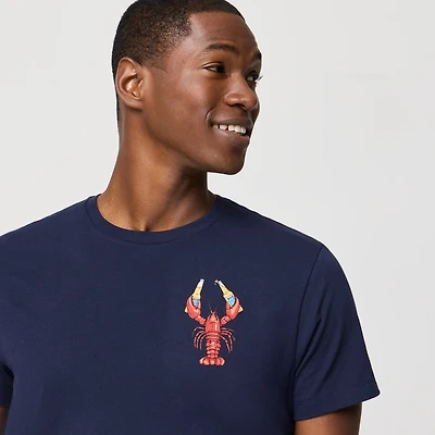 Lobster with beer graphic tee