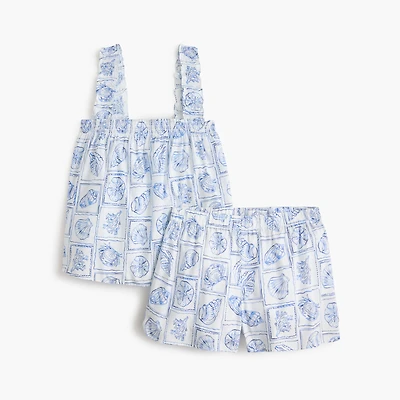Smocked tank top and short pajama set