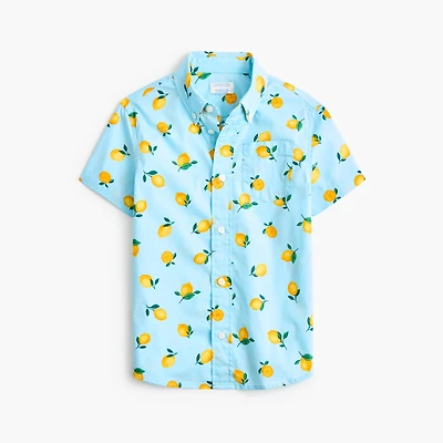 Boys' lemon-print short-sleeve shirt