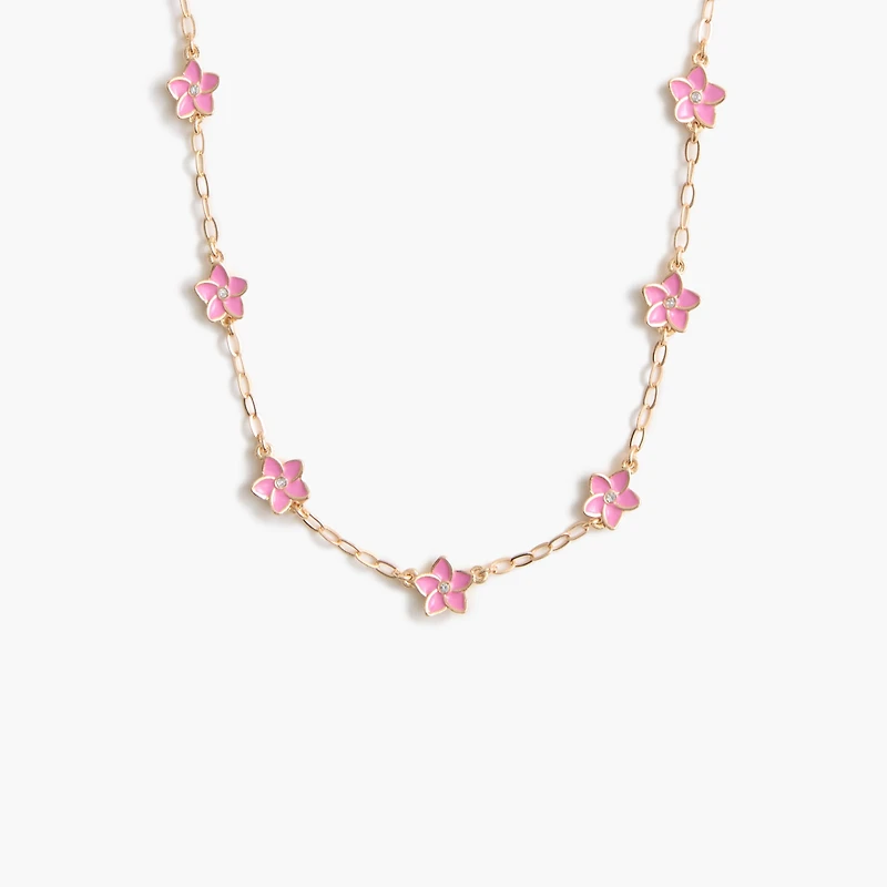 Girls' tropical flowers chain necklace