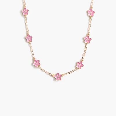 Girls' tropical flowers chain necklace