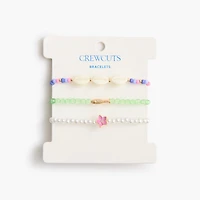 Girls' beaded summer bracelets set-of-three