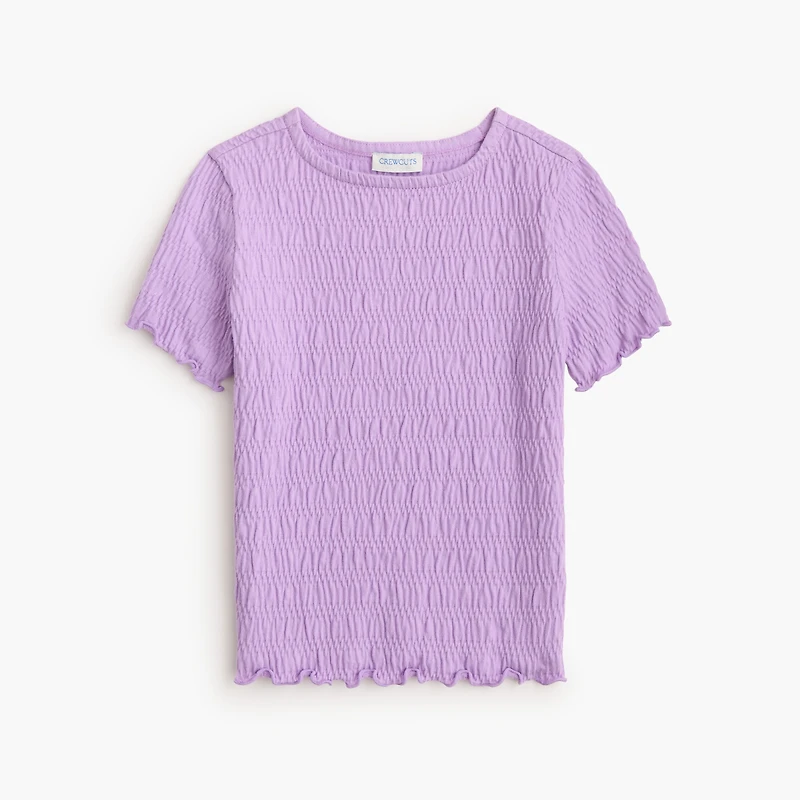 Girls' short-sleeve smocked tee