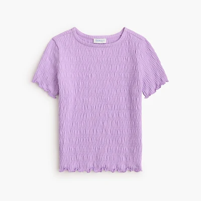 Girls' short-sleeve smocked tee