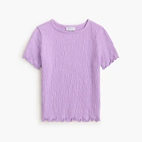 Girls' short-sleeve smocked tee