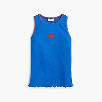 Girls' embroidered ribbed tank top
