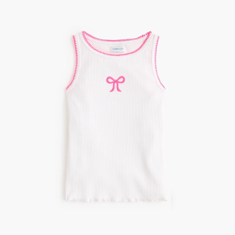 Girls' embroidered ribbed tank top