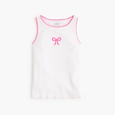 Girls' embroidered ribbed tank top