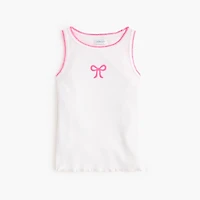 Girls' embroidered ribbed tank top