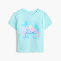 Girls' glitter neon palm trees graphic tee