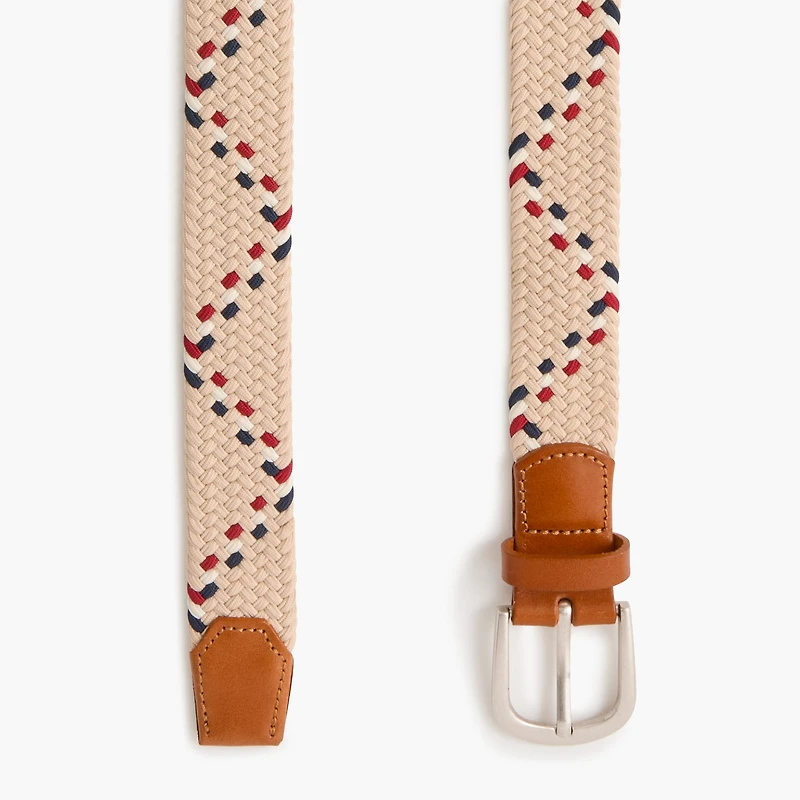 Zigzag stretch woven rope belt