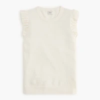 Ruffle-sleeve sweater shell