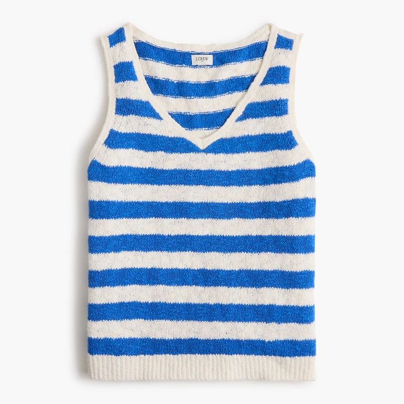 Striped slub tank top