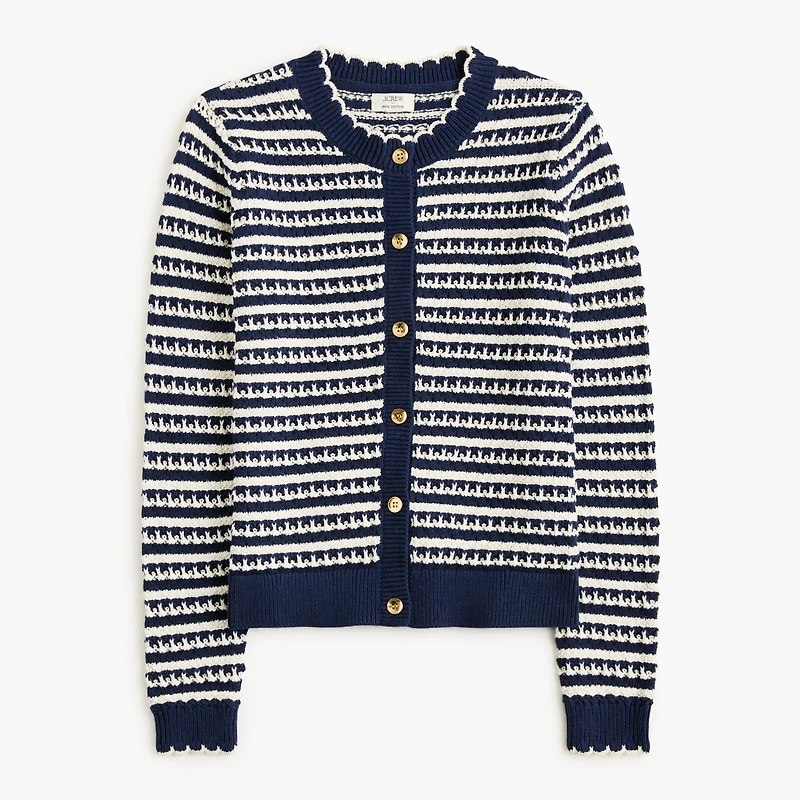 Pointelle cardigan sweater