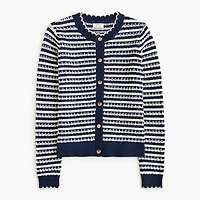 Pointelle cardigan sweater
