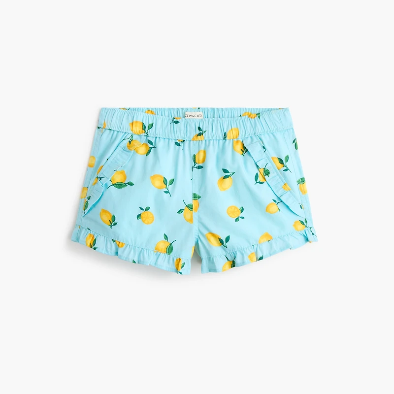 Girls' poplin lemon short