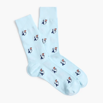 Shark eating pizza socks
