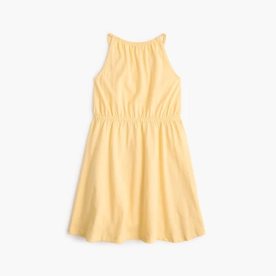 Girls' knit tropical flowers dress