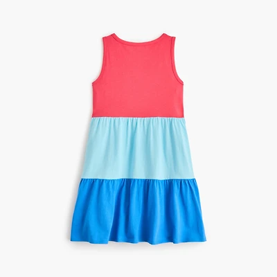Girls' colorblock knit tank dress