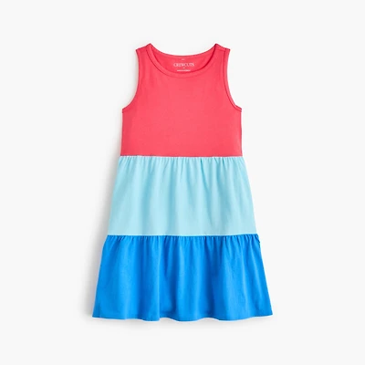 Girls' colorblock knit tank dress