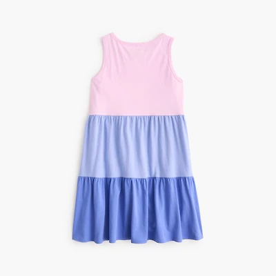 Girls' colorblock knit tank dress