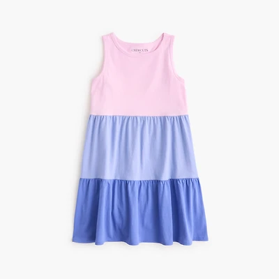 Girls' colorblock knit tank dress