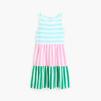 Girls' knit striped tank dress