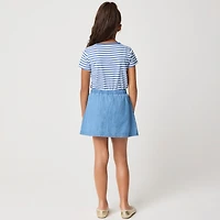 Girls' denim pull-on skater skort