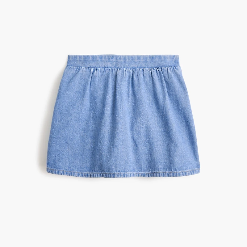 Girls' denim pull-on skater skort